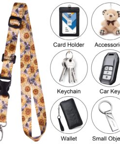 Wisdompro Adjustable Lanyard, Heavy Duty Neck Strap Lanyard with Detachable Buckle and Metal Hook for Keys, ID Badges, Card Holder, Name Tags - Sunflower Neck Lanyard 16 718qzW YsxL