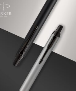 Parker IM Ballpoint Pen, Black Lacquer Chrome Trim with Medium Point Blue Ink Refill (1931665) 12 718s5qXSrhS