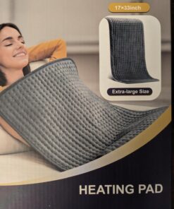 Heating Pad for Back Pain Relief Large 17 x 33, Electric Heated Pad Moist for Back Pain Muscle,Soft Heating Pads for Cramps, Abdomen, Waist, Neck, Shoulder with Heat Settings and Auto-Off (Gray) 17 x 33 Gray 41 718sVqYfcmL