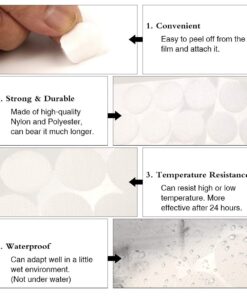 Alternative view of Self Adhesive Dots,1100pcs(550 Pairs) 0.59" Diameter Strong Sticky Back Hook Nylon, 15mm Loop Strips with Waterproof Glue Tapes, Perfect for School Classroom,Office, Home(White) White 1100pcs