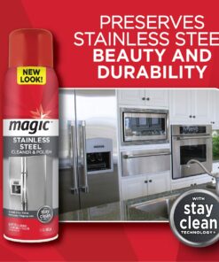 Magic Stainless Steel Cleaner Aerosol - 17 Ounce (6 Pack) - Removes Fingerprints Residue Water Marks and Grease from Appliances - Refrigerator Dishwasher Oven Grill 13 718tDqoaMRL