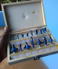 HILTEX 10100 Tungsten Carbide Router Bits, 15 Piece Router Bit Set, 1/4” Router Bit Shank Tungsten Carbide Router Bits, Chamfer Router Bits for Woodworking on Wood , Blue 15 Piece Set 43 718vlCaBlaL