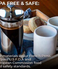 The Original Glass French Press Coffee Maker - Versatile Coffee Press, Tea Press w/ 4 Level Filtration, BPA Free French Press Stainless Steel Coffee Maker by Cafe Du Chateau (34oz) 41 718vwkmCZNL
