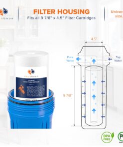 Aquaboon 4-Pack of 5 Micron 10"x4.5" Sediment Water Filter Replacement Cartridge | Whole House Sediment Filtration | Compatible with W15-PR, HD-950, WFHD13001B, GXWH35F, GXWH30C, HF45-10BLBK10PR 18 718w6CDKXvS