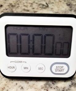 Digital Kitchen Timer Magnetic Loud Alarm, Large LCD Screen Silent/Beeping Multi-Function for Teachers Classroom Kids, Black 24 718wwhW6SeL