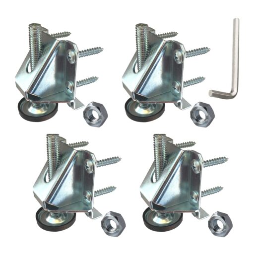 Heavy Duty Leveler Legs w/Lock Nuts - Leveling Feet for Furniture, Cabinets, & Workbench - 4 Pack