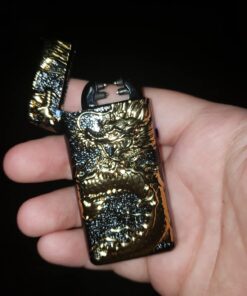 Kivors Electronic Lighter Plasma Arc USB Rechargeable Windproof Flameless Metal Dragon Lighter for Camping Hiking Business Dragon-black 30 718xU6G uLL