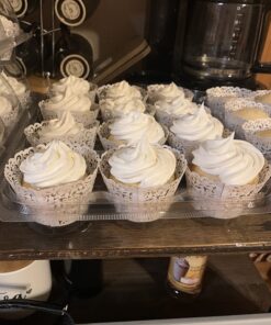 GOLF 100Pcs Cupcake Wrappers Artistic Bake Cake Paper Filigree Little Vine Lace Laser Cut Liner Baking Cup Wraps Muffin CaseTrays for Wedding Party Birthday Decoration (White) White 31 718zHl2yLHL