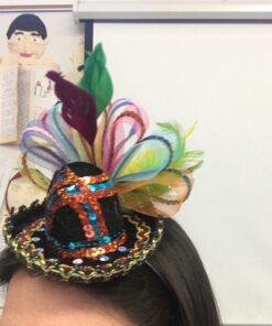 Amscan Cinco De Mayo Fiesta Party Sequins Sombrero Headband with Feather (1 Piece), Multi Color, 2.5 x 5.5 1 10 719 EO4jzVL
