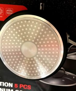 Wodillo Pots and Pans set, Nonstick Kitchen Cookware Sets, 5 PCS Induction Cookware Set, Non Stick Cooking Set w/Frying Pans & Saucepans,Dishwasher Safe, Oven Safe to 420°F 5PCS/Black 45 719 OFGKFhL