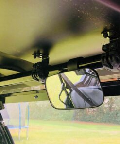 Rear View Mirror UTV Accessories - Mirrors Best for Wide Angle Center or Side-by-Side Off Road Clear-View - High Impact ABS Housing & Universal Roll Cage Bar Mounts with Shatter-Proof Tempered Glass Center Rear View 48 719 e0nE1uL 2