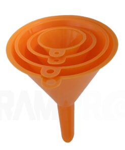 RAM-PRO 4-Piece All Purpose Wide-Mouth Bright Orange Plastic Funnel Set for Quick and Clean Transferring Liquids, Dry Goods, Between Pitchers, Bottles, Cans and Containers 18 719 iU5sArL