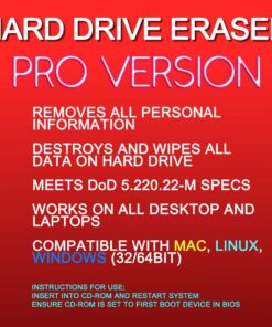 Alternative view of Professional Hard Drive Eraser / Wiper CD Disc Disk 32/64Bit [Windows - Linux - Mac]