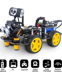 WiFi Smart Robot Car Kit with UNO R3, Line Tracking and Obstacle Avoidance Ultrasonic Sensor, HD Camera Wireless RC Intelligent Educational Toy Car Robotic Kit for Arduino Learner (Upgraded Version) 14 7190dJfZ9PL