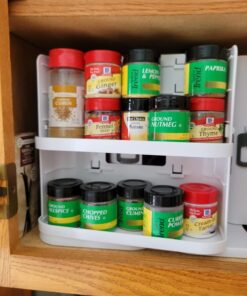Cabinet Caddy SNAP! Sliding Spice Rack Organizer for Cabinet, Just Pull & Rotate, 3 Snap-In Shelves Adjust for 5 Levels of Storage, Magnetic Modular Design, Non-Skid Base, 8.9”H x 6.1”W x 10.8”D 38 71927PK04SL