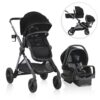 Evenflo Pivot Xpand Modular Travel System with LiteMax Infant Car Seat with Anti-Rebound Bar (Ayrshire Black) Ayrshire Black 5 7192YHl2ZuL