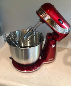 DASH Stand Mixer (Electric Mixer for Everyday Use): 6 Speed Stand Mixer with 3 qt Stainless Steel Mixing Bowl, Dough Hooks & Mixer Beaters for Dressings, Frosting, Meringues & More - Red, DCSM250RD 34 7192ZdVLtL
