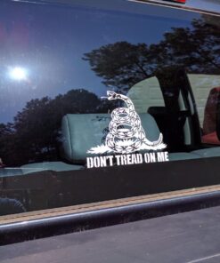 Don't Tread on Me - Medium Sized - 6 3/4" x 5 3/4" - die Cut Vinyl Decal for Windows, Cars, Trucks, Tool Boxes, laptops, MacBook - virtually Any Hard, Smooth Surface. Made and Ships from The USA! 24 7192ml5hTXL