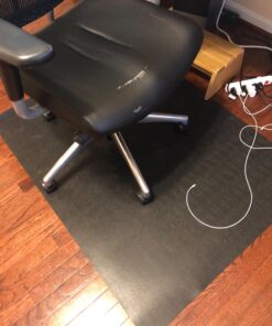 Office Rolling Chair Mat for Hardwood and Tile Floor, Black, Anti-Slip, Non-Curve, Chair Mat Best for Under the Computer Desk , 47 x 35 Rectangular Non-Toxic Plastic Protector, Not for Carpet 43 7193ZXNnQwL
