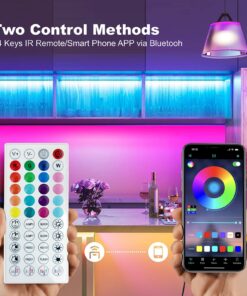 zyzykeji 32.8ft Led Lights for Bedroom, 5050 RGB Strip Music Sync Color Changing with Remote and App Control Strips, Room Home TV Party Decoration 17 7193e oLMKL