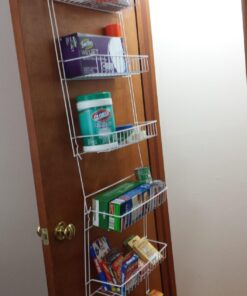 Lavish Home (White) 6-Tier Adjustable Kitchen Door Rack for Pantry Organization and Storage Shelving, (L) 19” x (W) 5” x (H) 56-64 44 7193xlLVccL