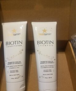 HAIRtamin Biotin Conditioner - Healthy Growing Natural Hair Conditioners to Support Stronger Longer Thicker-Looking Hair | Paraben-Free & Sulfate-Free Color Safe Conditioner - Vitamin Rich Formula for Women and Men All Hair 21 7194K98D9DL