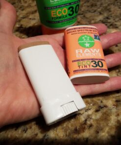 Raw Elements Tinted Face Stick All-Natural Mineral Sunscreen | Non-Nano Zinc Oxide, 95% Organic, Very Water Resistant, Reef Safe, Non-GMO, Cruelty Free, SPF 30+, All Ages Safe, Moisturizing, 0.5oz 22 7194xMjQ CL