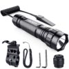 CISNO Quick Release 45¡ã Offset Mount 1000 Lumens L2 LED Tactical Flashlight Torch with Remote Pressure Switch (Flashlight W QR Mount) A-Black1 34 71955c5XL