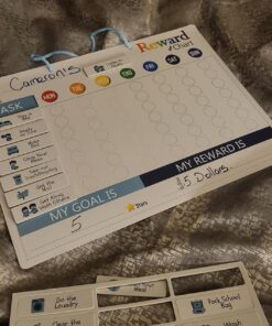 Magnetic Behavior Chore Chart for Kids at Home - Gift Reward Visual Schedule Chart by QUOKKA - Dry and Erase Routine and Responsibility - Use 99 Magnets, Markers, Stickers - from Toddlers to Teens Original 27 7195RP6NbL