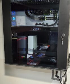 NavePoint 12U Server Rack Enclosure with Glass Door, Cooling Fan, Locks, & Removable Side Panels - 12U Wall Mount Network Cabinet 19 Inch Rack 17.7 Inches Deep 43 7195pCdr0JL