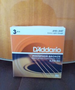 D'Addario Guitar Strings - Phosphor Bronze Acoustic Guitar Strings - EJ15-3D - Rich, Full Tonal Spectrum - For 6 String Guitars - 10-47 Extra Light, 3-Pack Extra Light, 10-47 16 7196cgA1BLL