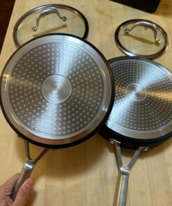 Wodillo Pots and Pans set, Nonstick Kitchen Cookware Sets, 5 PCS Induction Cookware Set, Non Stick Cooking Set w/Frying Pans & Saucepans,Dishwasher Safe, Oven Safe to 420°F 5PCS/Black 48 7197dEj5glL