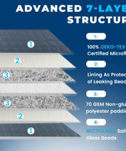 Alternative view of Weighted Idea Cooling Weighted Blanket Twin Size 15 lbs for Adult (48inx72in, Dark Grey) with Premium Glass Beads 48''x72'',15 lbs