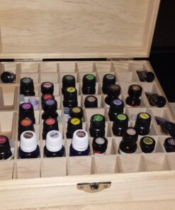 Wooden Essential Oil Box - Holds 52 (5-15 ml) & 6 (10ml Roll-On) Essential Oil Bottles - Perfect Essential Oils Case for Presentations - Protects Your Oils from Damaging Sunlight 1 Count (Pack of 1) 27 7197u0xBF4L