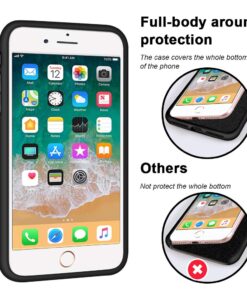 Anuck iPhone SE Case 2022/2020, iPhone 8 Case, iPhone 7 Case, Non-Slip Liquid Silicone Gel Rubber Bumper Phone Case Soft Microfiber Lining Hard Shockproof Protective Cases Cover 4.7", Black 23 7198IcQQlmL