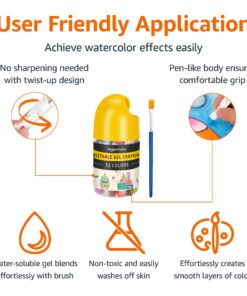 Amazon Basics Twistable Gel Crayons, Washable, 12 Count, Assorted Colors 10 7198lslsA0L