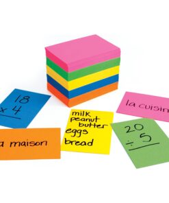 Hygloss Products Bright Blank Flash Cards - Great Study Tool - Multitude of Uses - 8 Each of 12 Assorted Colors + 4 White - 2” x 3” - 100 Cards 2 x 3-Inch