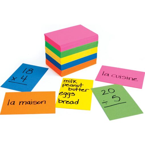 Hygloss Products Bright Blank Flash Cards - Great Study Tool - Multitude of Uses - 8 Each of 12 Assorted Colors + 4 White - 2” x 3” - 100 Cards 2 x 3-Inch