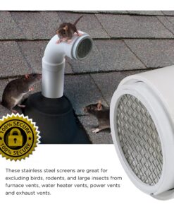 Raven R1509 3 inch PVC Termination Vent with Stainless Steel Screen and Drain Slot, White 32 7199ULThnrL