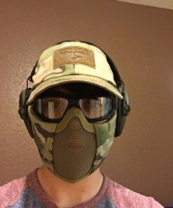 OneTigris 6" Foldable Half Face Mesh Mask Military Style Comfortable Adjustable Tactical Lower Face Protective Mask Multicam 34 7199vffItlL