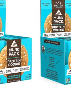 Munk Pack Soft Baked Protein Cookie | Plant Based & Vegan Snacks | Non-GMO Coconut White Chip Macadamia | Individually Wrapped Gluten Free Chewy Cookies | 12 Pack 2.96 Ounce (Pack of 12) 11 719Aob6AFBL