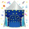USA Toyz Rocket Ship Pop Up Kids Tent - Spaceship Rocket Indoor Playhouse Tent for Boys and Girls with Included Space Projector Toy and Kids Tent Storage Carry Bag Rocketship Tent 12 719B8xuHPCL