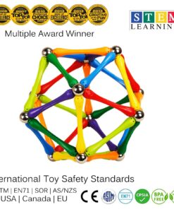 Goobi 70 Piece Magnetic Building Sticks Blocks Tiles Toy Magnet 3D Construction Set STEM Educational Toys for 3 4 5 6 7 8 Year Old Kids Boys Girls Adults with Storage Box and Instruction Guide 17 719BGKzxjKL