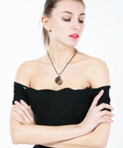 JOYA GIFT Charm Handmade Natural Conch Fossil Ammonite By Silver Wrapped Pendant Necklace (1 PCE). 32 719BomppUtL