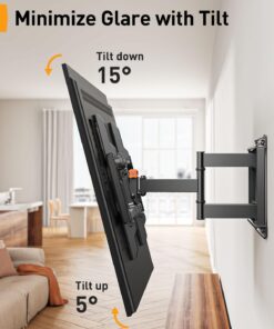 Perlegear UL Listed Full Motion TV Wall Mount for 42-85 inch TVs up to 132 lbs, TV Mount with Dual Articulating Arms, Tool-Free Tilt, Swivel, Extension, Leveling, Max VESA 600x400mm, 16" Studs, PGLF8 22 719Ccv7SpQL