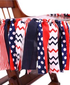 Baseball Banner for 1 St Birthday - First Birthday Decorations for Baseball Rag Tie Fabric Garland, Photo Booth Props Red White Blue, Birthday Souvenir and Gifts for Boy 28 719DI XBjlL