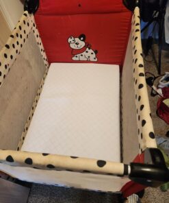 Dream On Me Holly 3” Fiber Portable, Greenguard Gold Certified, Waterproof Vinyl Cover, Lightweight Mini Crib Mattress, White 37 719DrkoGBHL