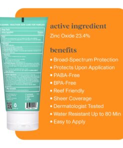 Thinksport Kids SPF 50+ Mineral Sunscreen – Safe, Natural Sunblock for Children - Water Resistant Sun Cream – Broad Spectrum UVA/UVB Sun Protection – Vegan, Reef Friendly Sun Lotion, 6oz 13 719E0Wrj3L