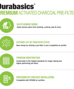 Durabasics Pre-Filters for Honeywell HPA300 Replacement Filters, Honeywell Prefilter A, Honeywell Filter A, Prefilter for Honeywell Air Purifier, Honeywell Pre Filter Replacement, HRF-AP1-4 Pack 4 13 719EcagzugL