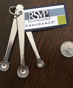 RSVP International Endurance Kitchen Collection Measuring Tools, Dishwasher Safe, Smidgen, 3 Piece, Stainless Steel 1 Includes 1/8 tsp, 1/16 tsp, and 1/32 tsp sizes 18 719F0WeTaaL